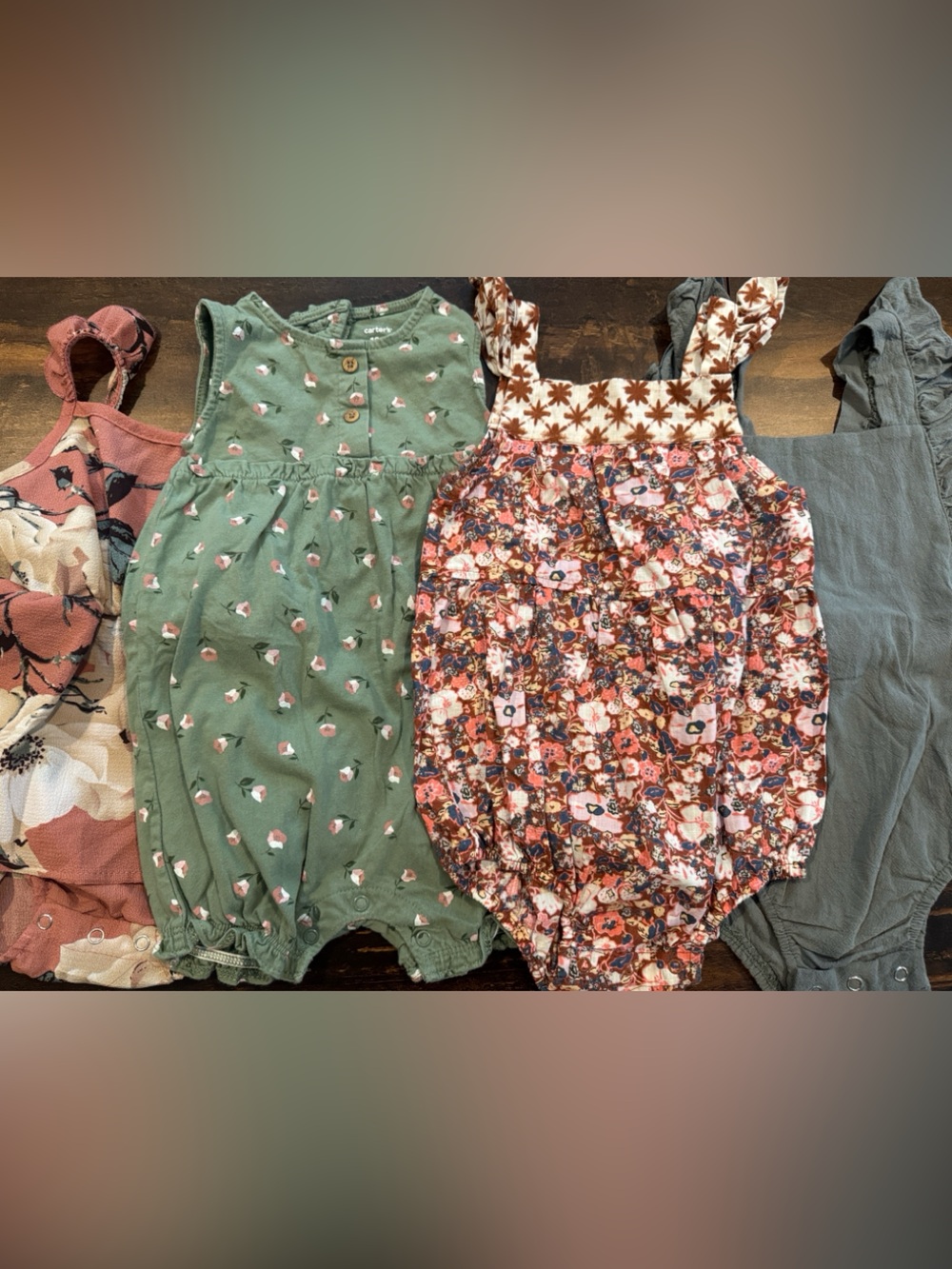 Baby Girls Romper Bundle - Mixed Floral & Solid Styles